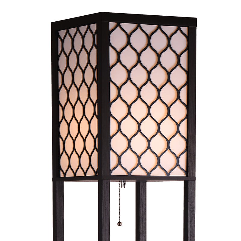 Shelf Floor Lamp - Shade Diffused Light Source with Open-Box Shelves