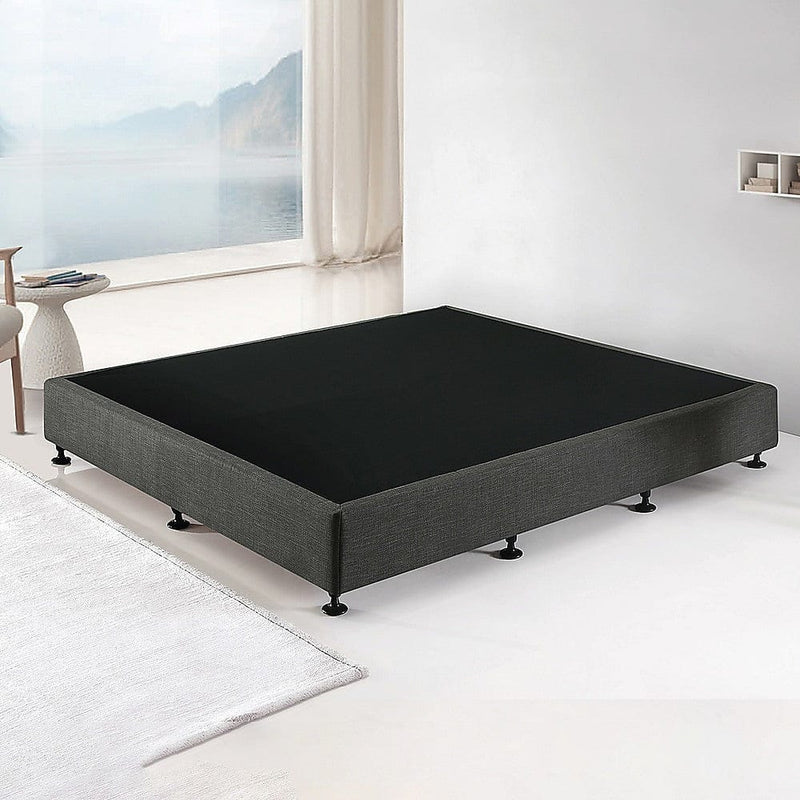 Palermo King Ensemble Bed Base Platinum Graphite Linen Fabric