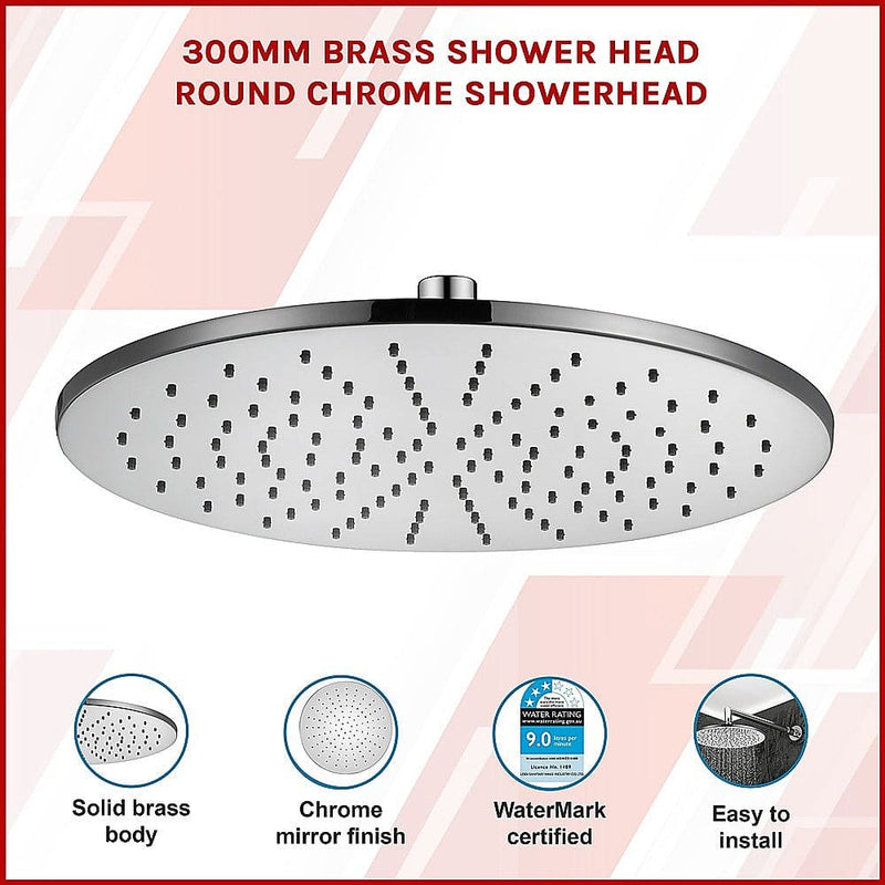 300mm Brass Shower Head Round Chrome Showerhead