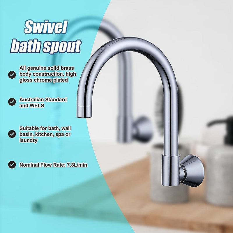 High Reach Swivel Wall Kitchen Laundry Bath Basin Spout