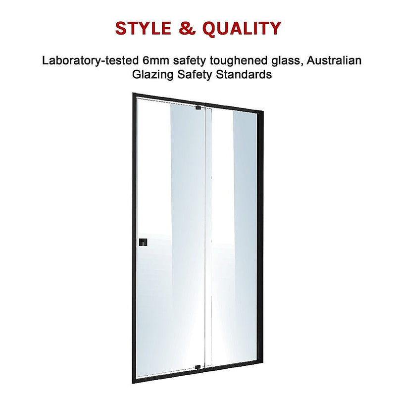 Adjustable Semi Frameless Shower Screen (114~122) x 195cm Australian Safety Glass