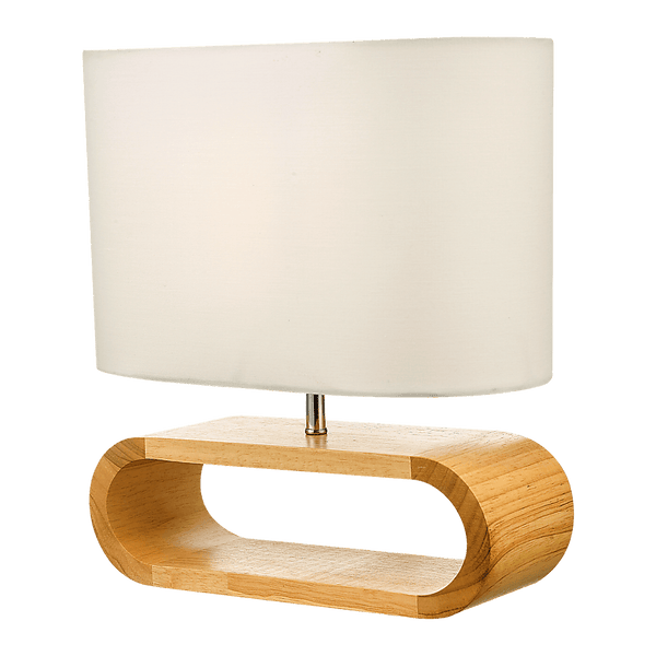 Wooden Modern Table Lamp Timber Bedside Lighting Desk Reading Light Brown White