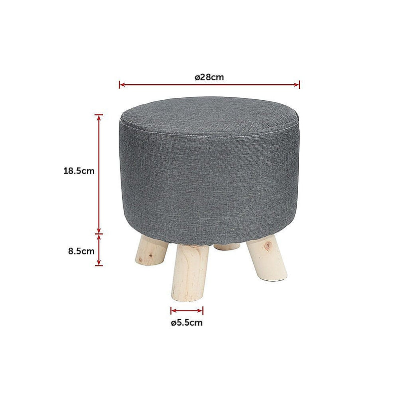 Fabric Ottoman Foot Stool Rest Pouffe Footstool Wood Storage Padded Seat