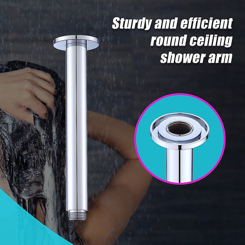 Shower Head Arm Wall Connector Round Bathroom Rainforest ShowerHead