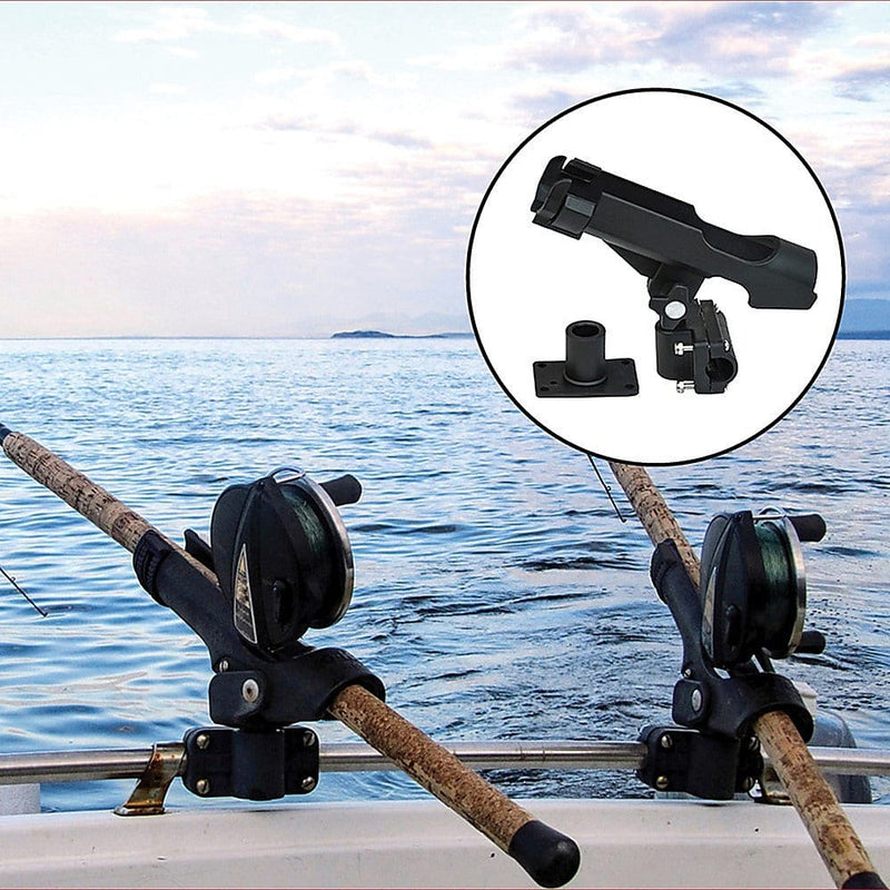 4PC Kayak Boat Fishing Pole Rod Holder Tackle Kit  Adjustable Side Rail Mount