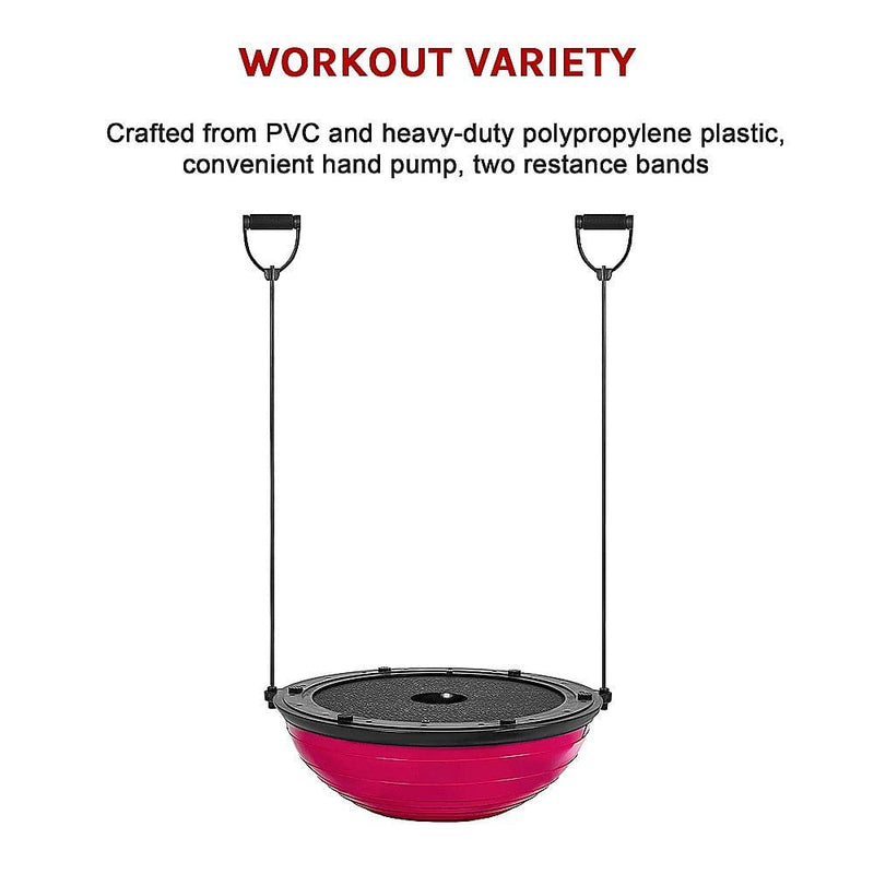 Yoga Balance Trainer Exercise Ball for Arm, Leg, Core Workout with Pump, 2 Resistance Bands