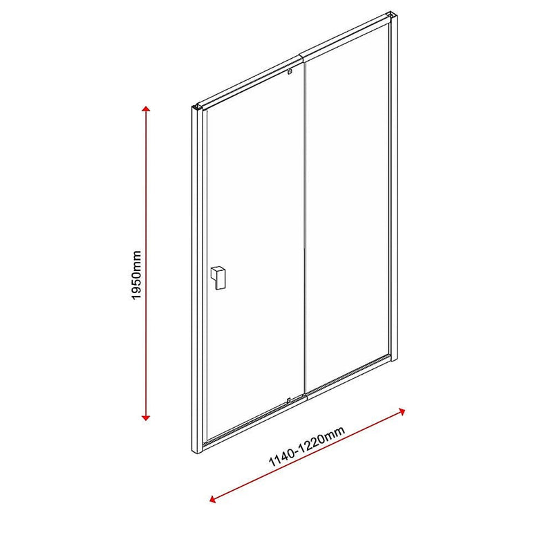 Adjustable Semi Frameless Shower Screen (114~122) x 195cm Australian Safety Glass