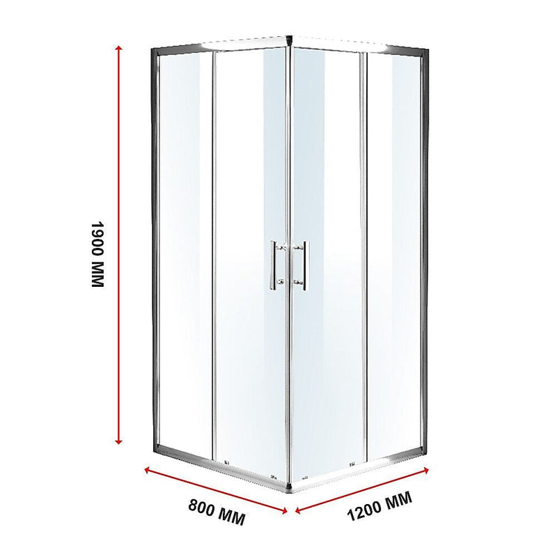 800 x 1200mm Sliding Door Nano Safety Glass Shower Screen By Della Francesca