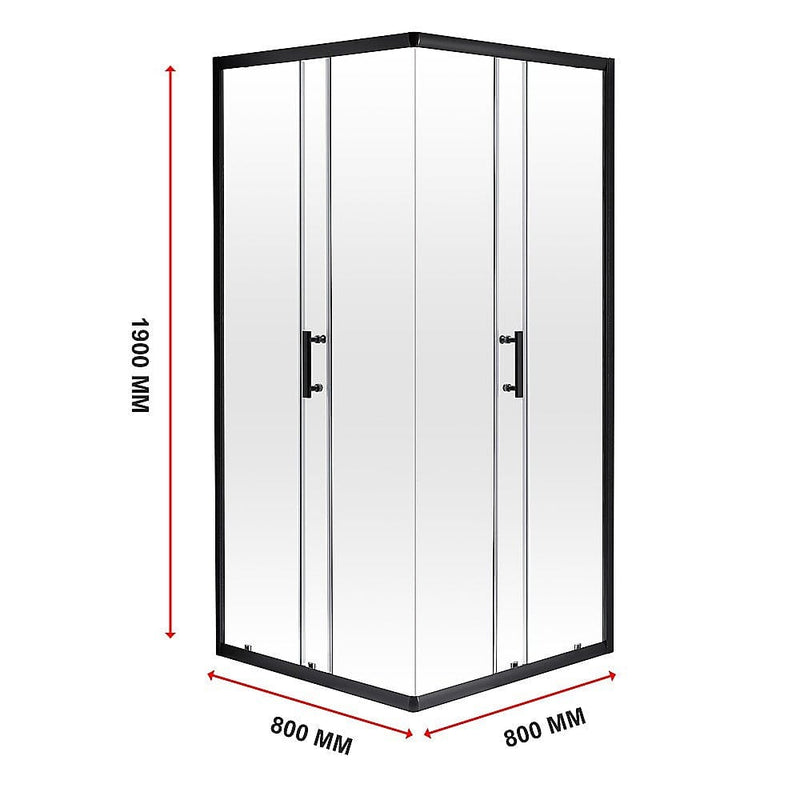 800 x 800mm Sliding Door Nano Safety Glass Shower Screen By Della Francesca