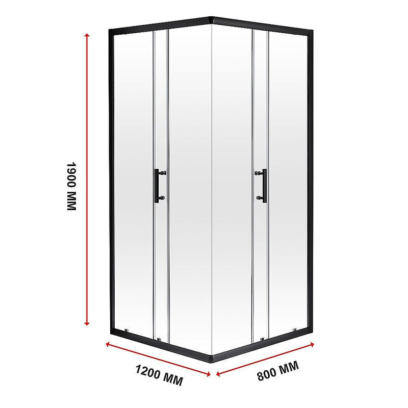 800 x 1200mm Sliding Door Nano Safety Glass Shower Screen By Della Francesca