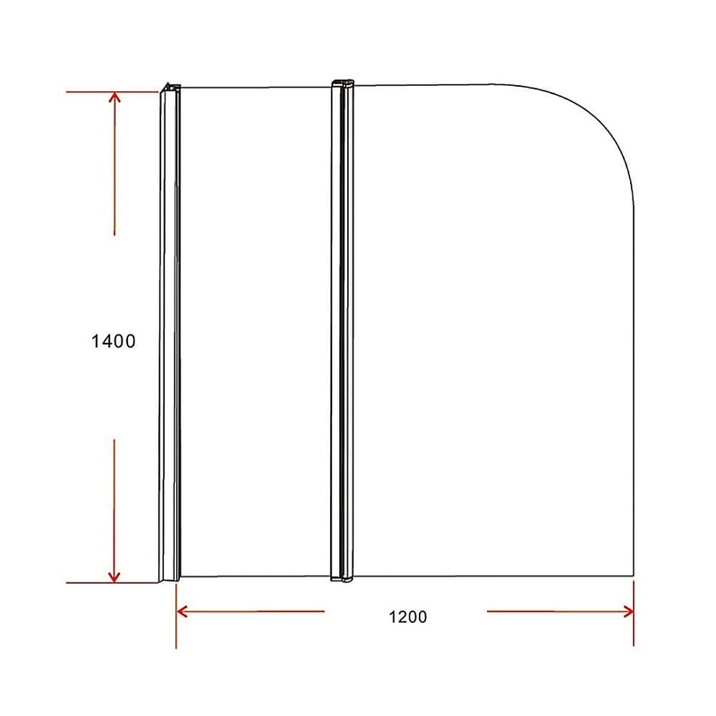 180 Degree Pivot Door 6mm Safety Glass Bath Shower Screen 1200x1400mm By Della Francesca