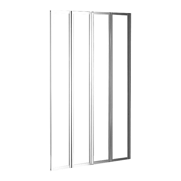 4 Fold Chrome Folding Bath Shower Screen Door Panel 1000 x 1400mm