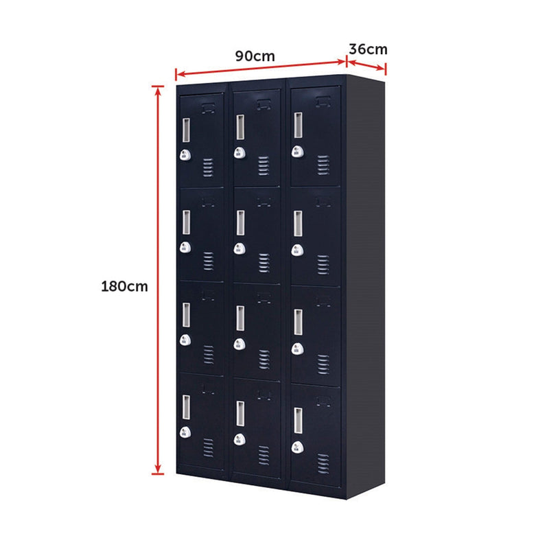 12-Door Locker for Office Gym Shed School Home Storage