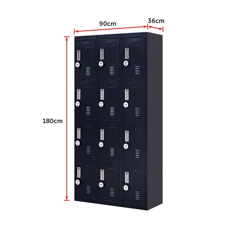 12-Door Locker for Office Gym Shed School Home Storage