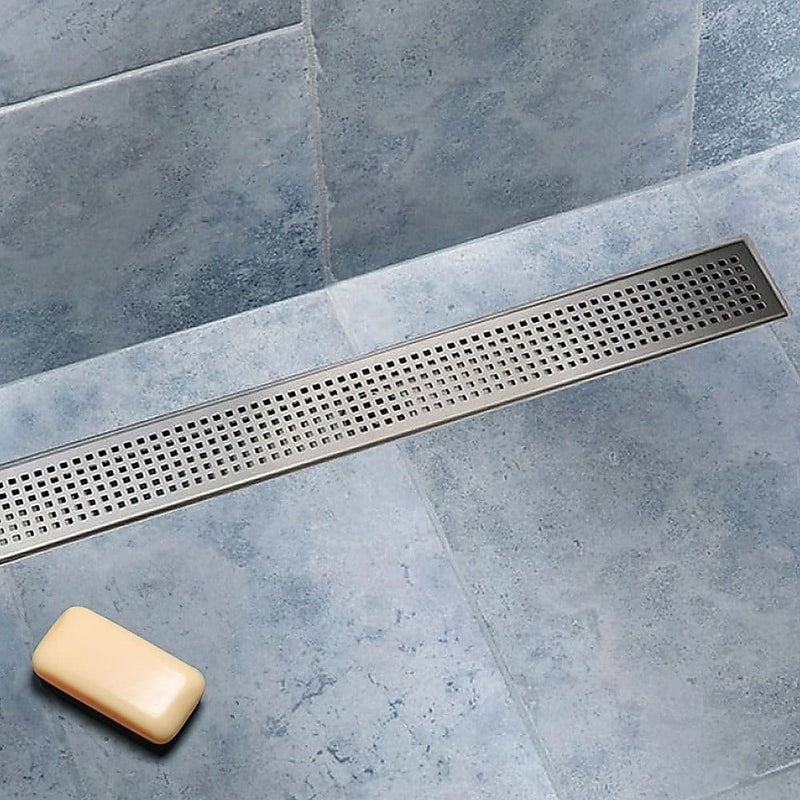 800mm Bathroom Shower Stainless Steel Grate Drain w/Centre outlet Floor Waste