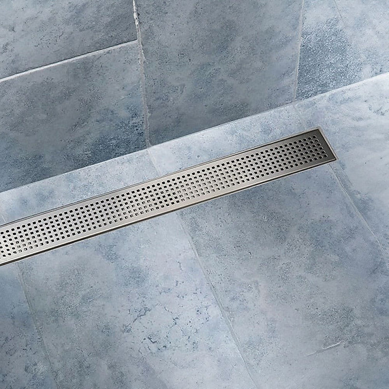 800mm Bathroom Shower Stainless Steel Grate Drain w/Centre outlet Floor Waste