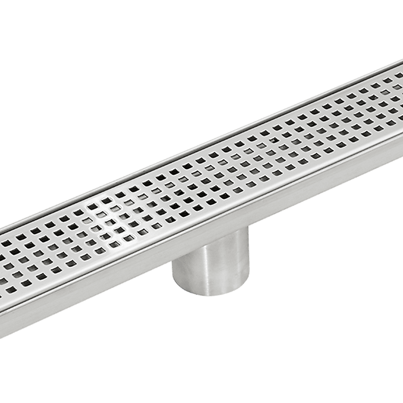 1000mm Bathroom Shower Stainless Steel Grate Drain w/Centre outlet Floor Waste Square Pattern