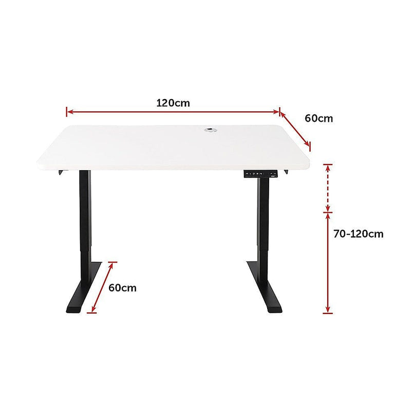 Palermo Standing Desk Sit Stand Height Adjustable Motorised 120cm Table Dual Motor