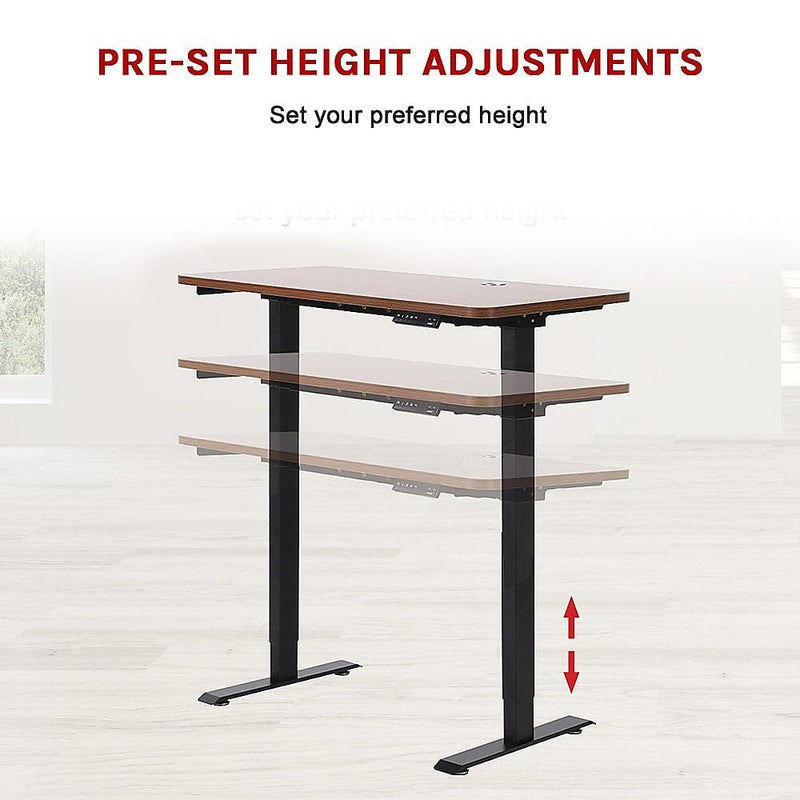 Palermo Standing Desk Sit Stand Height Adjustable Motorised 120cm Table Dual Motor