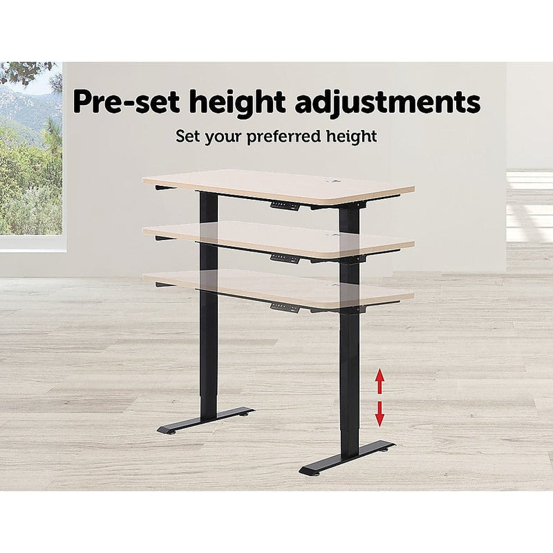 Palermo Standing Desk Sit Stand Height Adjustable Motorised 120cm Table Dual Motor