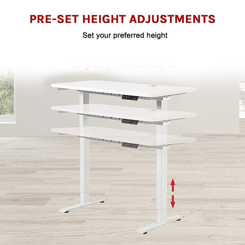 Palermo Standing Desk Sit Stand Height Adjustable Motorised 120cm Table Dual Motor