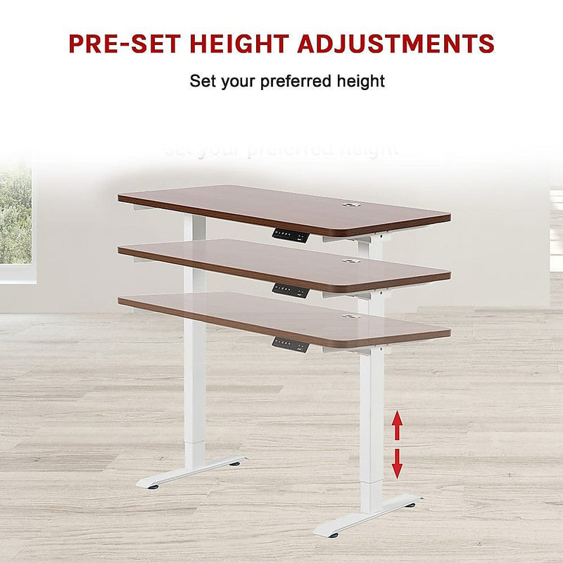 Palermo Standing Desk Sit Stand Height Adjustable Motorised 120cm Table Dual Motor