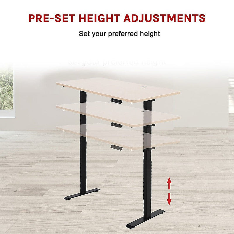 Palermo Standing Desk Sit Stand Height Adjustable Motorised 140cm Table Dual Motor