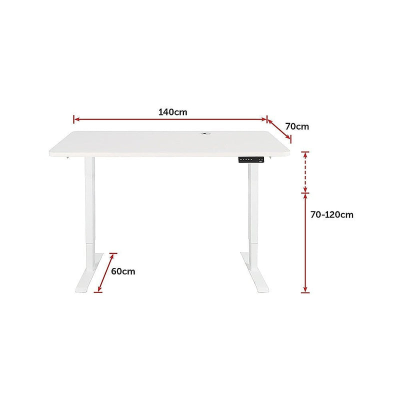 Palermo Standing Desk Sit Stand Height Adjustable Motorised 140cm Table Dual Motor