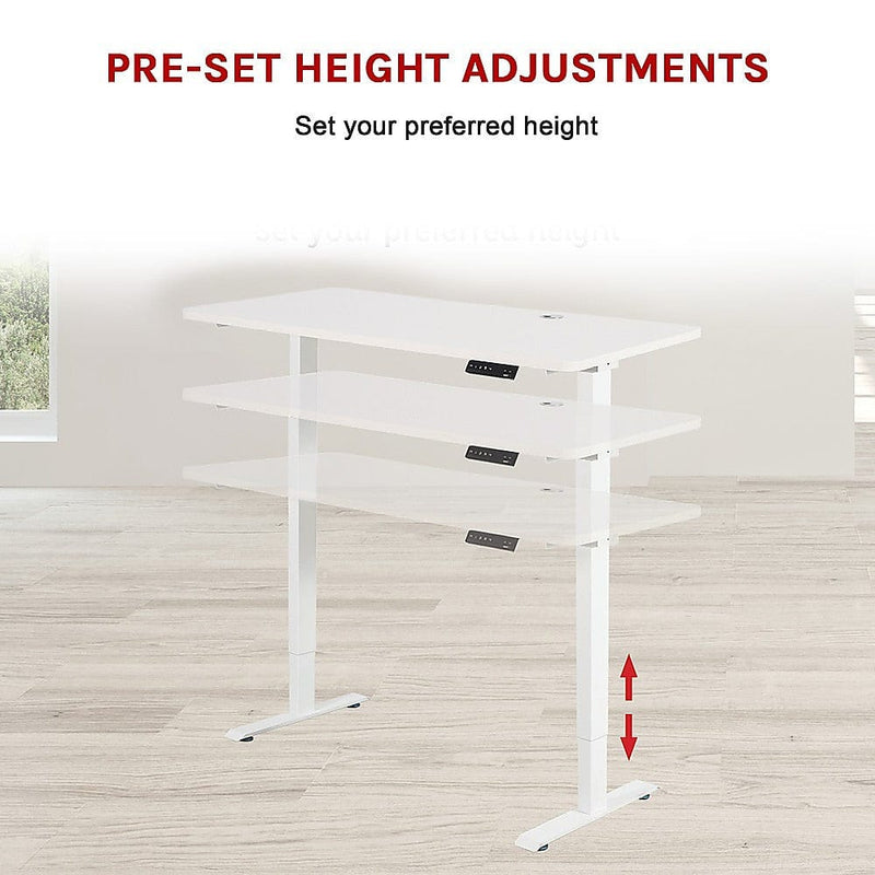 Palermo Standing Desk Sit Stand Height Adjustable Motorised 140cm Table Dual Motor