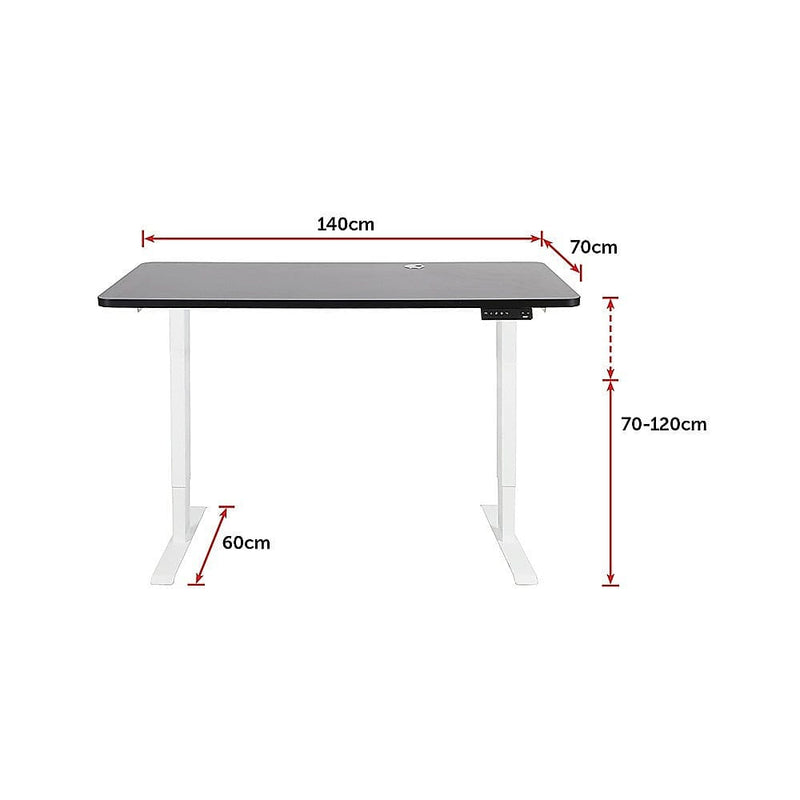 Palermo Standing Desk Sit Stand Height Adjustable Motorised 140cm Table Dual Motor