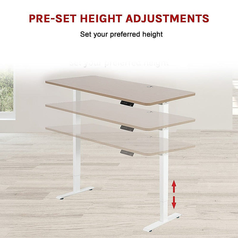 Palermo Standing Desk Sit Stand Height Adjustable Motorised 160cm Table Dual Motor