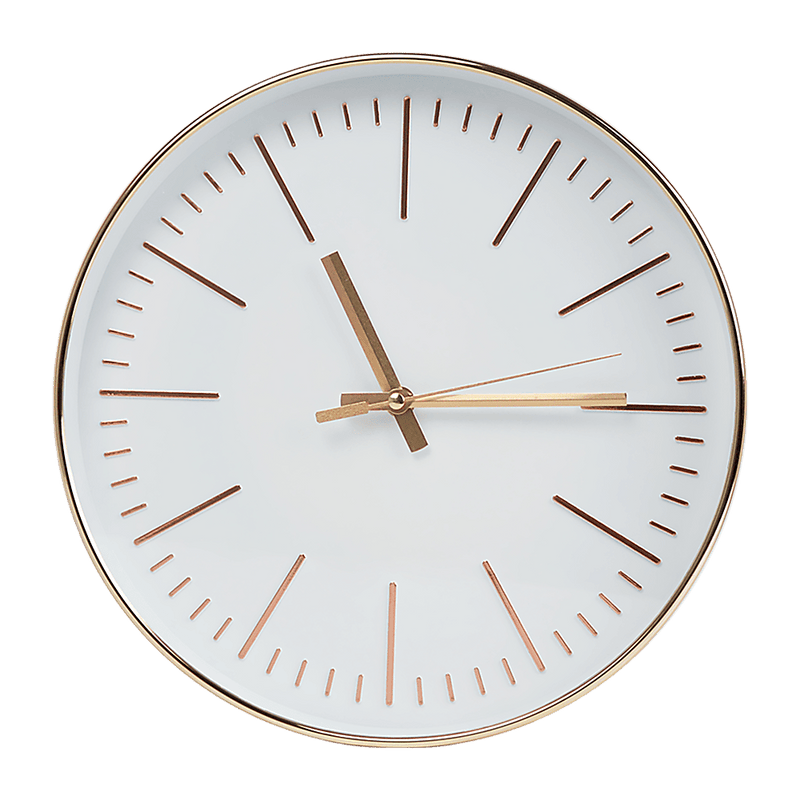 Modern Wall Clock Silent Non-Ticking Quartz Battery Operated Gold