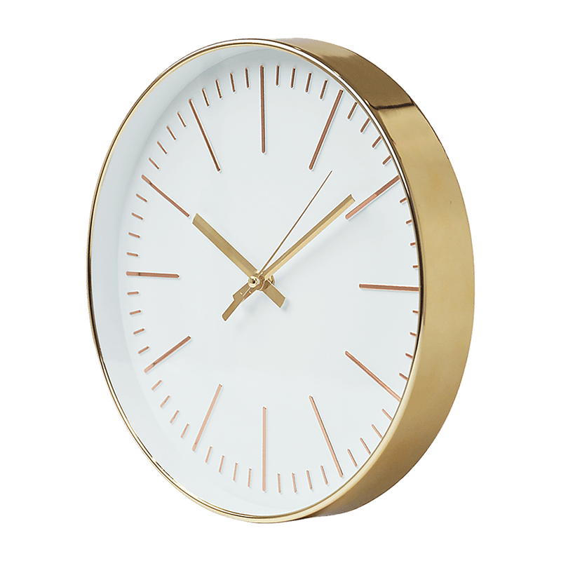 Modern Wall Clock Silent Non-Ticking Quartz Battery Operated Gold