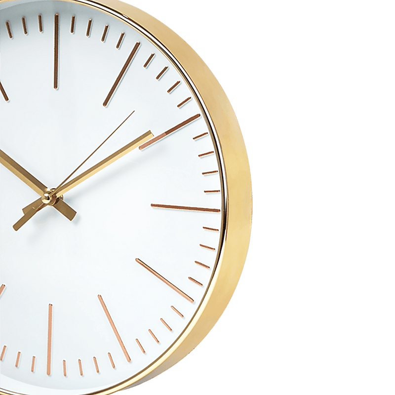 Modern Wall Clock Silent Non-Ticking Quartz Battery Operated Gold