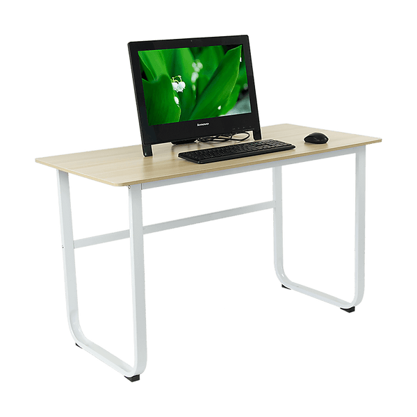 Wood & Steel Solid Computer Desk Home Office Furniture