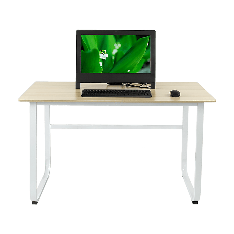 Wood & Steel Solid Computer Desk Home Office Furniture