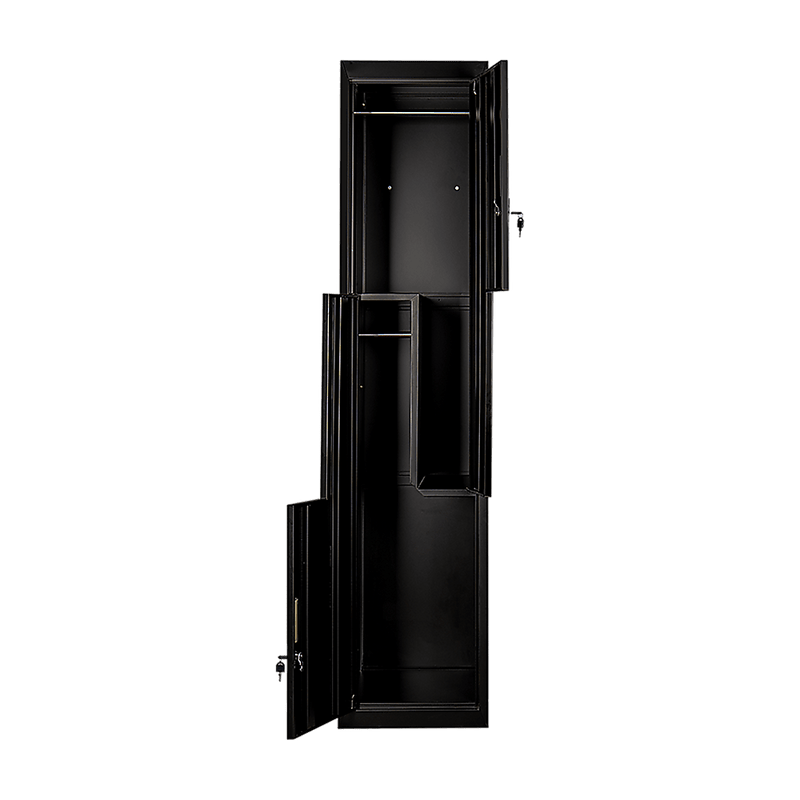 Black Two-Door L-shaped Office Gym Shed Storage Lockers