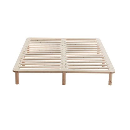 Platform Bed Base Frame Wooden Natural King Single Pinewood