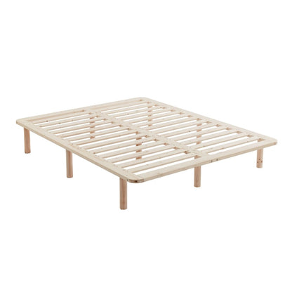 Platform Bed Base Frame Wooden Natural King Single Pinewood