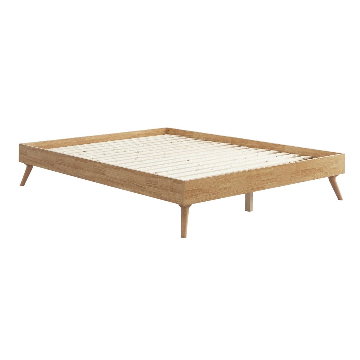 Natural Oak Ensemble Bed Frame Wooden Slat King