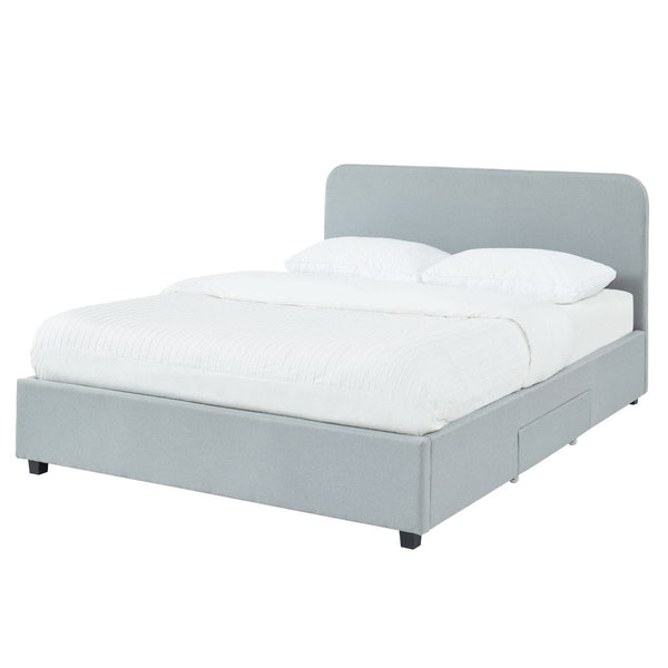 Kevin Charcoal Grey Storage Bed with 2 Drawers in King