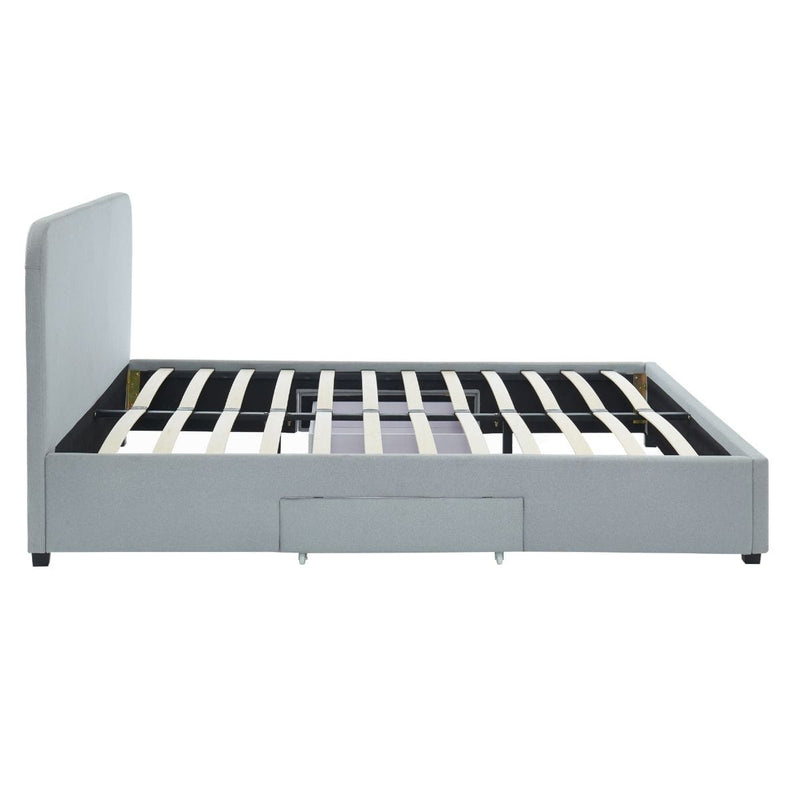 Kevin Charcoal Grey Storage Bed with 2 Drawers in King