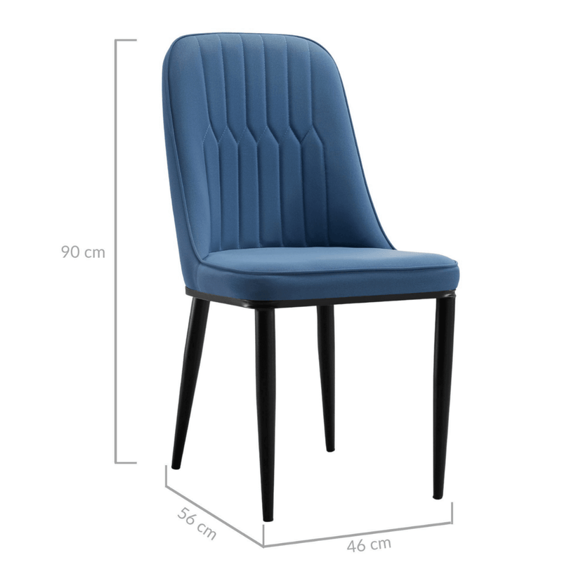 Stan Navy Elegant Classic Design Dining Chair Set of 2