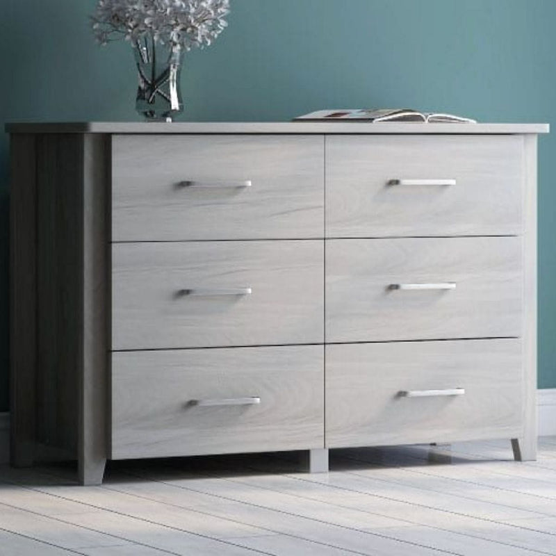 White 6 Chest of Drawers Bedroom Cabinet Storage Tallboy Dresser