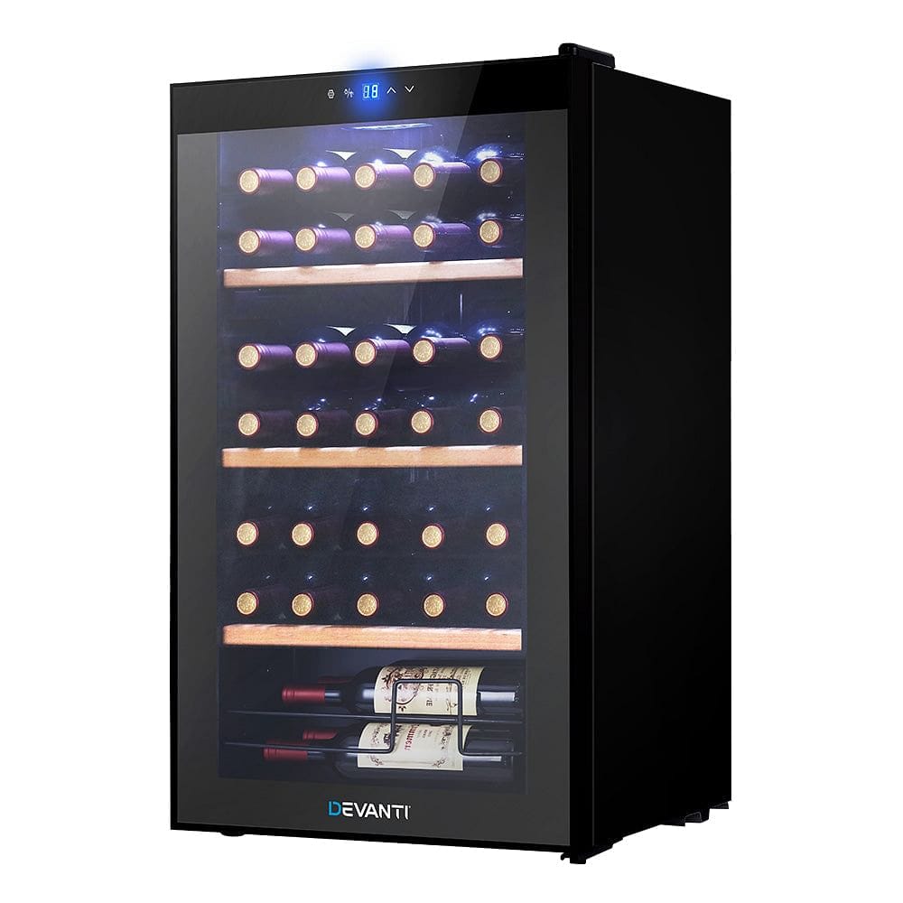 Devanti Wine Fridge Cooler 34 Bottles