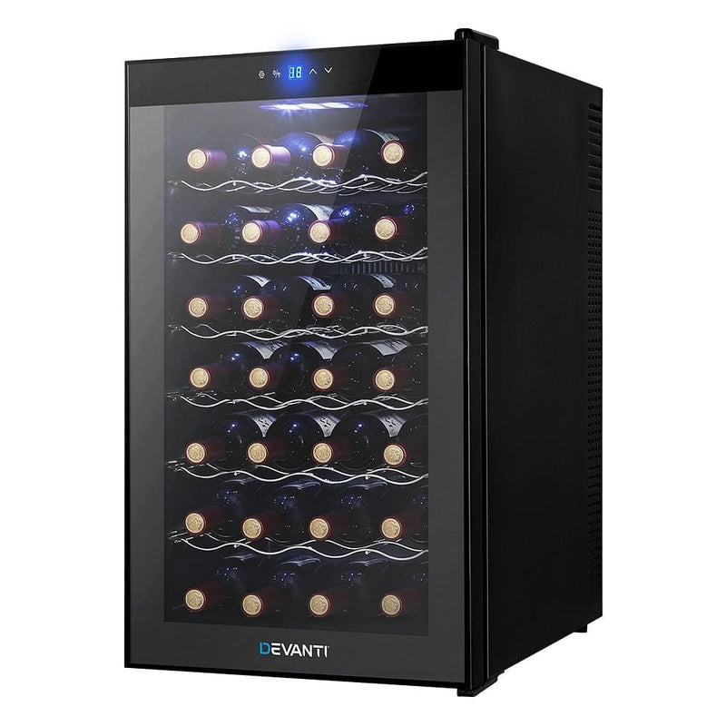 Devanti Wine Fridge Cooler 28 Bottles