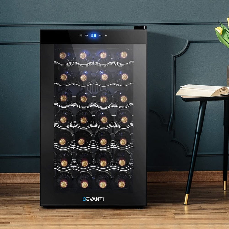 Devanti Wine Fridge Cooler 28 Bottles