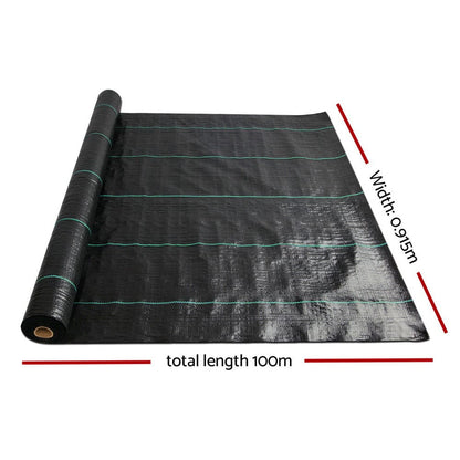 Instahut 0.915x100m Weed Mat Weedmat Control Plant