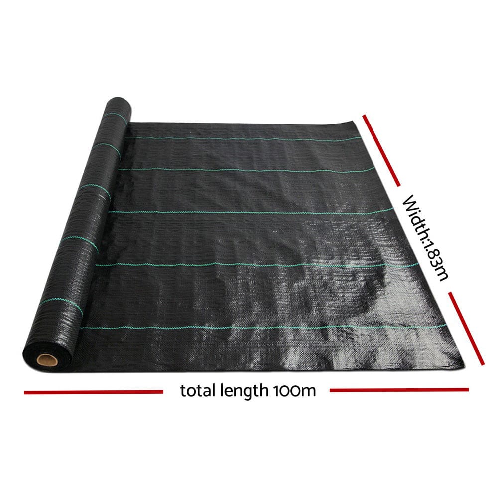 Instahut 1.83x100m Weed Mat Woven Fabric Weed Mat Control Matting Garden Plant