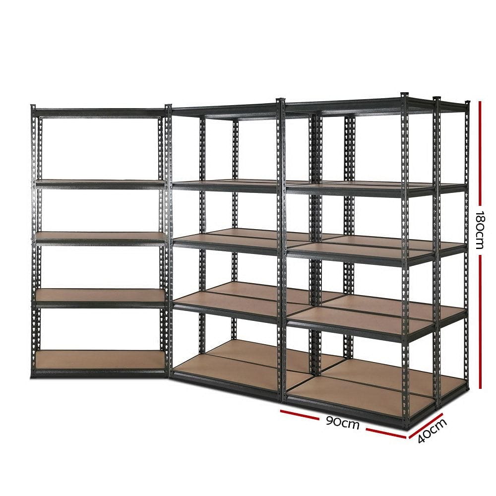 Giantz 5x1.8M Garage Shelving Warehouse Rack Pallet Racking Storage Charcoal